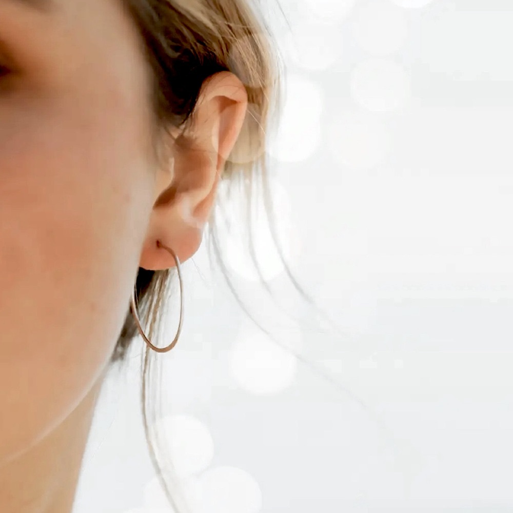 Hand Hammered Sterling Silver Hoop Earrings